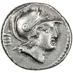 ROMAN REPUBLIC: P. Satrienus, 77 BC, AR denarius (3.97g), Rome. VF