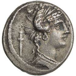 ROMAN REPUBLIC: M. Plaetorius M.f. Cestianus, 69 BC, AR denarius (3.81g). VF