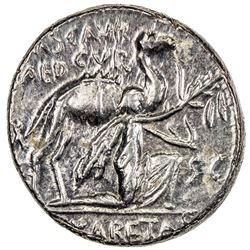 ROMAN REPUBLIC: M. Aemilius Scaurus & P. Plautius Hypsaeus, 58 BC, AR denarius (3.83g), Rome. EF