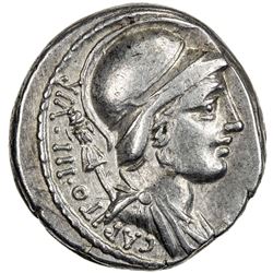 ROMAN REPUBLIC: P. Fonteius P.f. Capito, 55 BC, AR denarius (4.07g), Rome. VF