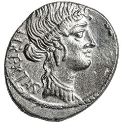 ROMAN REPUBLIC: Q. Servilius Caepio Brutus, 54 BC, AR denarius (3.48g), Rome. VF-EF