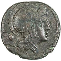 ROMAN REPUBLIC: Anonymous, ca. 211-206 BC, AE triens (7.20g), Rome. VF