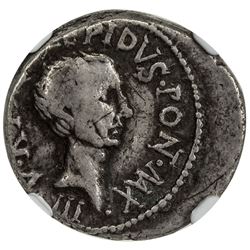 ROMAN IMPERATORIAL PERIOD: Lepidus and Octavian, 43-36 BC, AR denarius (3.87g). NGC VG