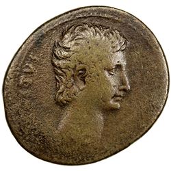 ROMAN EMPIRE: Augustus, 27 BC-14 AD, AE sestertius (20.01g), circa 25 BC. F-VF