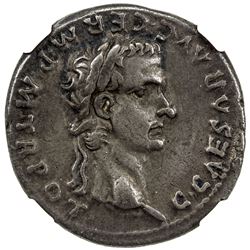 ROMAN EMPIRE: Caligula, 37-41 AD, AR denarius (3.52g), Lugdunum (40 AD). NGC VF