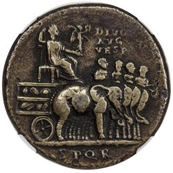 ROMAN EMPIRE: Divus Vespasian, 69-79 AD (struck in 80/81 AD), brass sestertius (26.22g), Rome. NGC V