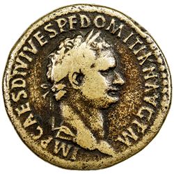 ROMAN EMPIRE: Domitian, 81-96 AD, AE sestertius (25.14g), Rome mint. F