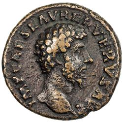 ROMAN EMPIRE: Lucius Verus, 161-169 AD, AE dupondius (10.36g). F