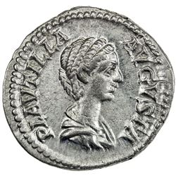 ROMAN EMPIRE: Plautilla, wife of Caracalla, AR denarius (3.21g), Rome, [202]. VF-EF