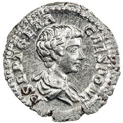 ROMAN EMPIRE: Geta, 209-212 AD, AR denarius (3.29g), Rome, [200]. EF-AU