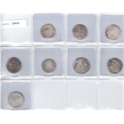 UMAYYAD: LOT of 8 silver dirhams of various mints
