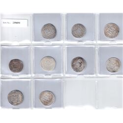 UMAYYAD: LOT of 9 silver dirhams of various mints