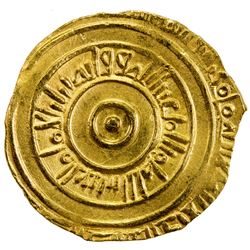FATIMID: al-'Aziz, 975-996, AV dinar (4.23g), [Sabta] (Ceuta), AH384. EF