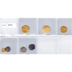FATIMID: LOT of 4 gold and 3 silver coins