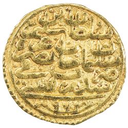 OTTOMAN EMPIRE: Selim II, 1566-1574, AV sultani (3.48g), Sidre Qapsi, AH974. EF