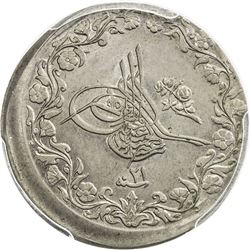 EGYPT: Abdul Hamid II, 1876-1909, 5/10 qirsh, Misr, AH1293 year 21. PCGS MS63