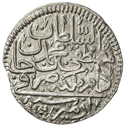 TURKEY: Mustafa II, 1695-1703, AR 1/2 kurush (9.45g), Izmir, AH1106. VF