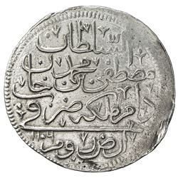 TURKEY: Mustafa II, 1695-1703, AR kurush (19.19g), Erzurum, AH1106. VF