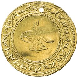 TURKEY: Abdul Hamid I, 1774-1789, AV 1 1/2 altin (findik) (5.13g), Islambul, AH1187 year 3. VF-EF