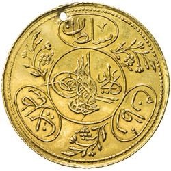 TURKEY: Mahmud II, 1808-1839, AV 2 hayriye altin (3.57g), Kostantiniye, AH1223 year 21. EF