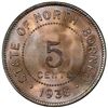 Image 1 : BRITISH NORTH BORNEO: copper-nickel 5 cents, 1938-H. PCGS MS66