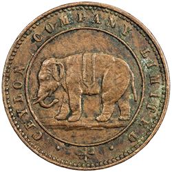CEYLON: AE token (3.57g), ND (ca. 1866). VF-EF