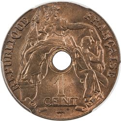 FRENCH INDOCHINA: 1 centime, 1923. PCGS MS64