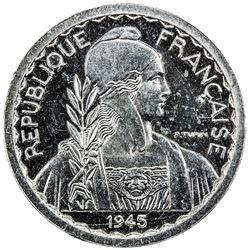 FRENCH INDOCHINA: aluminum 10 centimes, 1945. BU