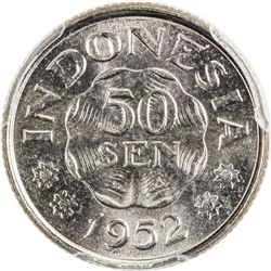 INDONESIA: 50 sen, 1952. PCGS MS64