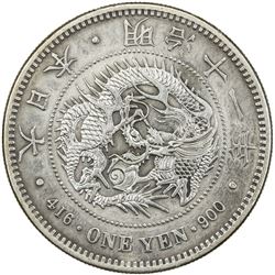 JAPAN: Meiji, 1868-1912, AR yen, year 11 (1878). VF-EF