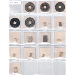 JAPAN: LOT of 16 pre-reform bronze, silver and gold coins