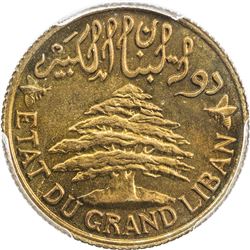 LEBANON: 5 piastres, 1933. PCGS MS65