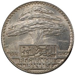 LEBANON: 10 piastres, 1929, KM-6, Lec-33, PCGS graded MS66+