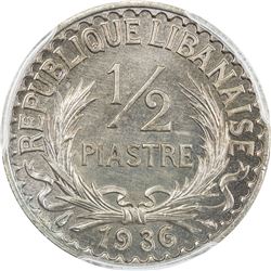 LEBANON: 1/2 piastre, 1936. PCGS MS66
