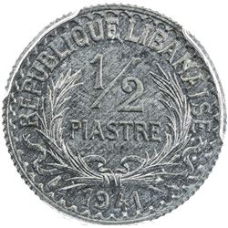 LEBANON: 1/2 piastre, 1941. PCGS MS64