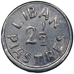 LEBANON: aluminum 2 1/2 piastres, ND (1941). PCGS MS64