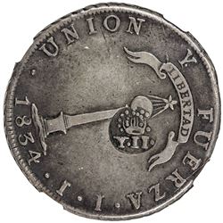 PHILIPPINES: Isabel II, 1833-1868, AR 8 reales. NGC VF30