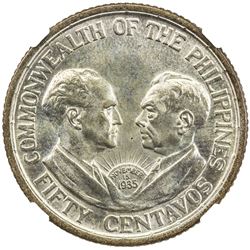PHILIPPINES: AR 50 centavos, 1936. MS66