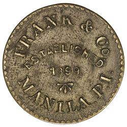 PHILIPPINES: AE 20 centavos token. VF-EF
