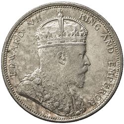 STRAITS SETTLEMENTS: Edward VII, 1901-1910, AR dollar, 1904-B. AU