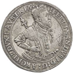 AUSTRIA: Ferdinand I, 1564-1595, AR thaler, Hall mint, ND. VF