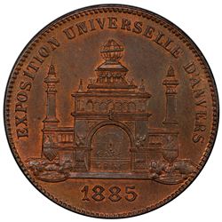 BELGIUM: AE medal, 1885. PCGS MS66