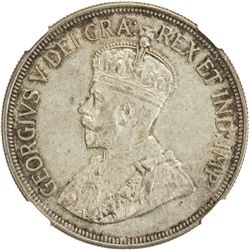 CYPRUS: George V, 1910-1936, AR 45 piastres, 1938. NGC AU53