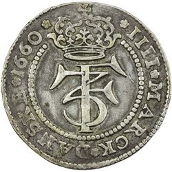DENMARK: Frederik III, 1648-1670, AR krone (22.76g), 1660. VF