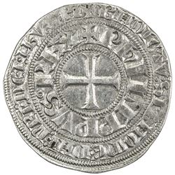 FRANCE: Philippe IV, 1285-1314, AR gros tournois a l'O long et au lis (3.90g), ND (1298?). VF