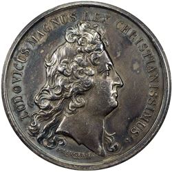 FRANCE: Louis XIV, 1643-1715, AR medal (38.37g), 1678 (after 1870). AU