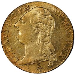 FRANCE: Louis XVI, 1774-1792, AV louis d'or, Paris, 1787-A. PCGS MS62