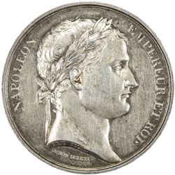 FRANCE: Napoleon I, Emperor, 1804-1815, AR medal (15.84g), 1806. AU