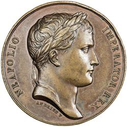 FRANCE: Napoleon I, Emperor, 1804-1815, AE medal (42.25g), 1806. AU