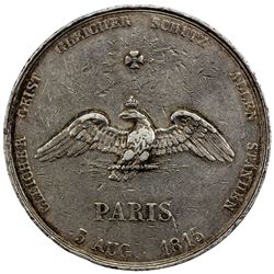 FRANCE: medallic AR 5 francs, 1815. F-VF